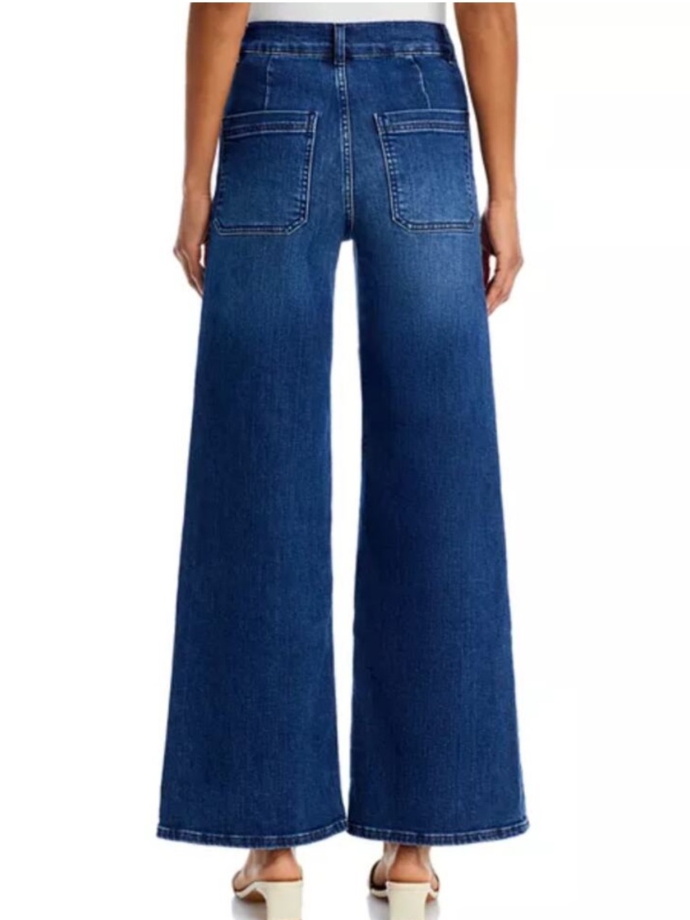 FRAME Le Slim Patch Pocket Palazzo Jeans Thunderstorm Comfort Stretch Denim 27 - Picture 2 of 12